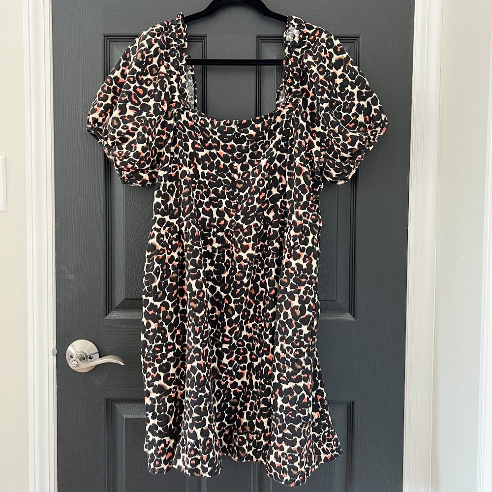 WhoWhatWear Leopard Print Mini Dress